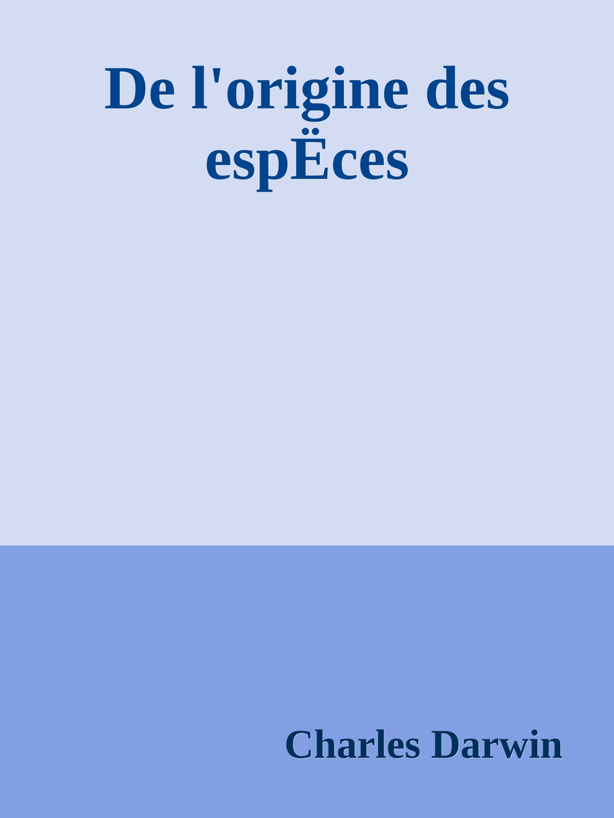 De l'origine des espËces
