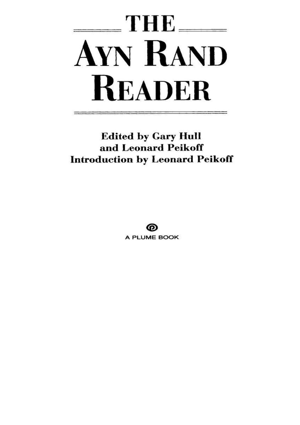 Ayn Rand Reader