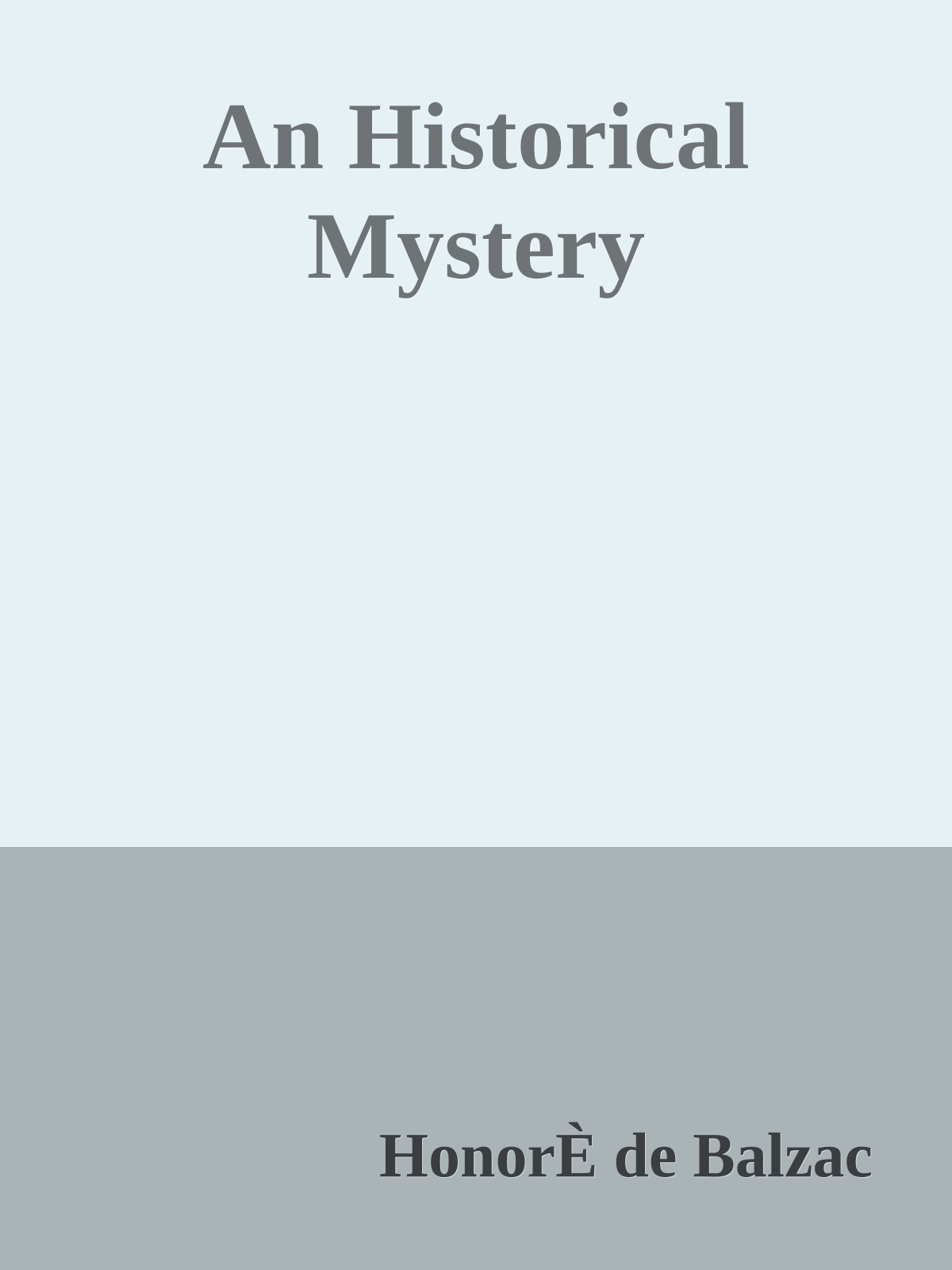 An Historical Mystery